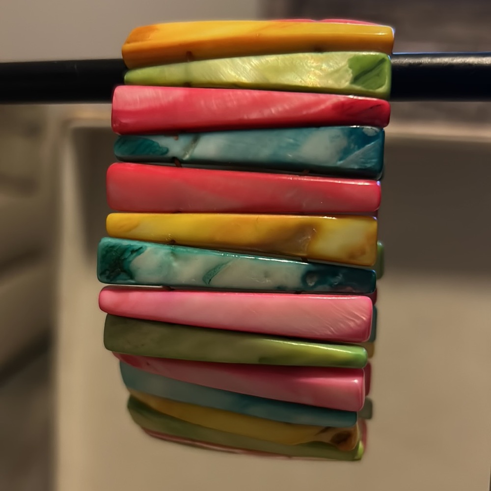 Three Bracelets , Navy Blue And Silver, Ruby Red … - image 5